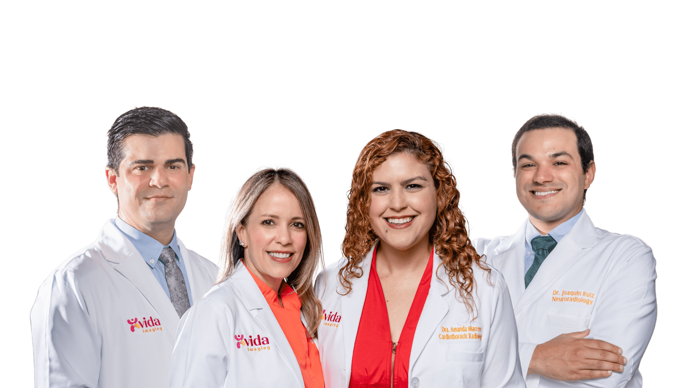 Equipo médico de Vida Imaging: Dr. Joaquín Ruiz, Dra. Mayra Maldonado, Dra. Amanda Marrero y Dr. Oscar Vázquez